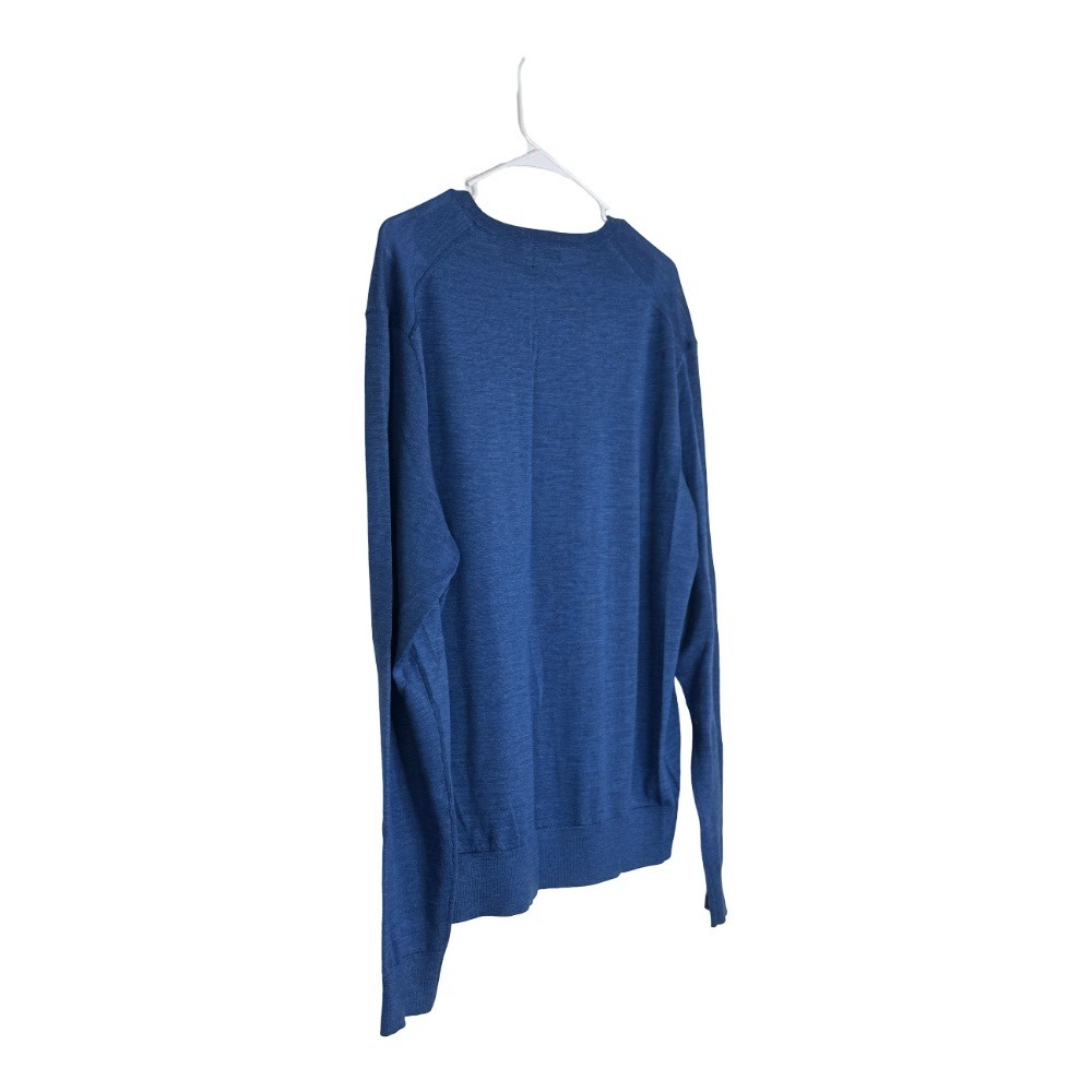 Polo Ralph Lauren Sweater Womens XL Blue Merino Wool V-Neck Custom Fit Pony Logo - Picture 3 of 10